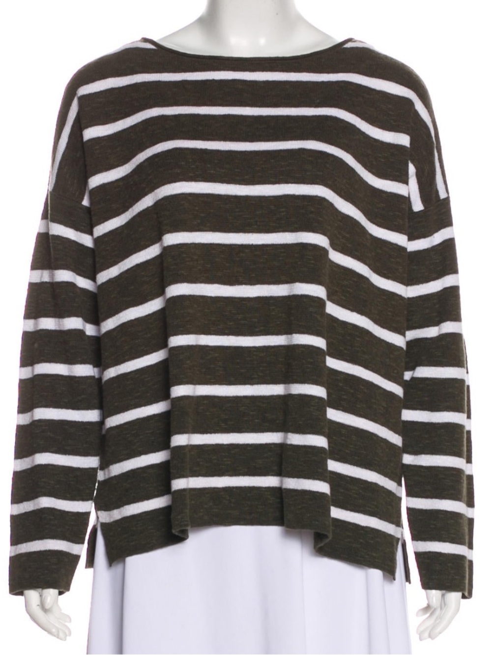 Eileen Fisher Striped Linen/Cotton Sweater